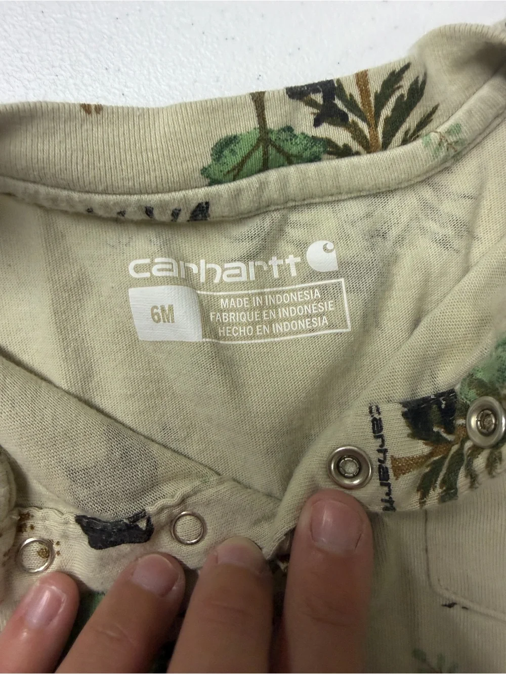 Carhartt Baby Woodland Animal Print Romper Bear Moose 6M